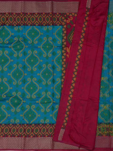

Pothys Blue Printed Jute Silk Saree