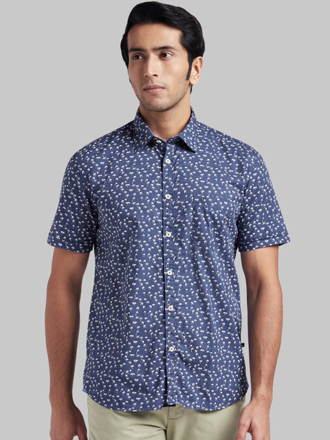 

Parx Men Blue & Off-White Regular Fit Printed Casual Shirt