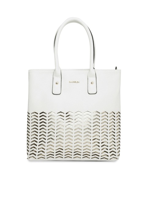 

Sugarush Women White & Silver-Toned Solid Handheld Bag
