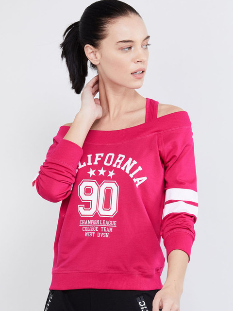

max Women Pink Printed Sweatshirt