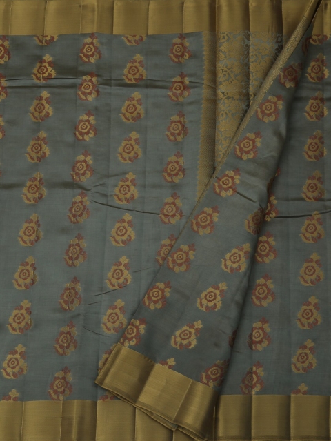 

Pothys Grey & Gold-Toned Jute Silk Woven Design Saree