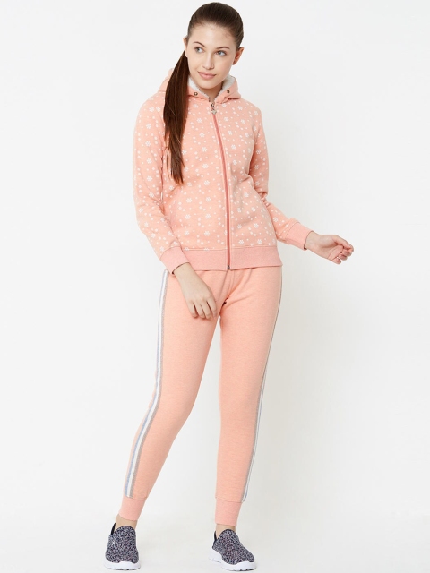 

Sweet Dreams Women Peach-Colour & White Printed Loungewear Tracksuits