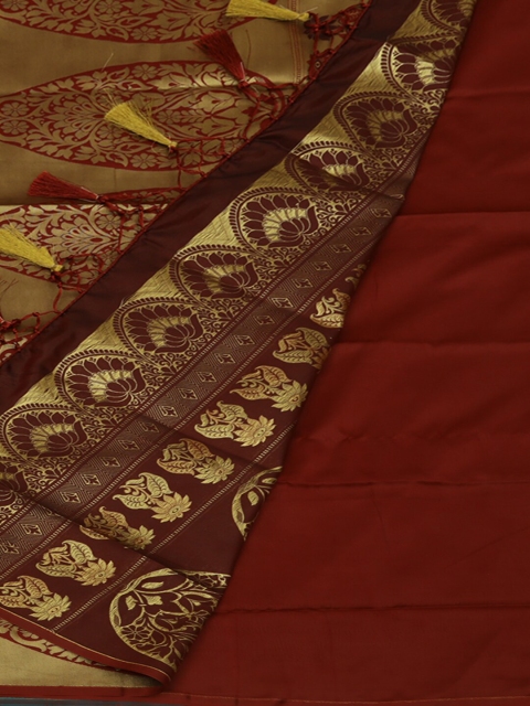 

Pothys Maroon & Green Art Silk Woven Design Saree