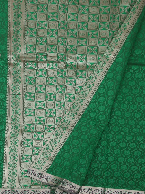 

Pothys Green & Silver-Toned Art Silk Woven Design Saree