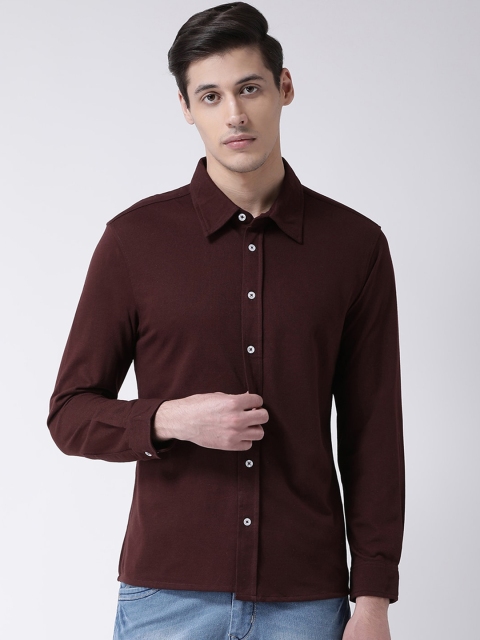 

Club York Men Brown Regular Fit Solid Casual Shirt
