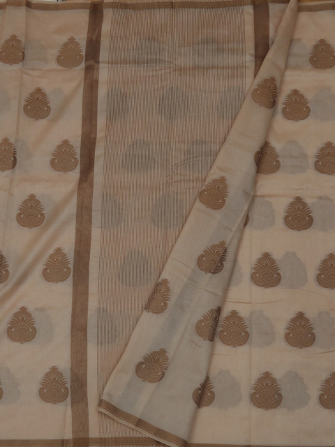 

Pothys Cream-Coloured Woven Design Jute Silk Saree