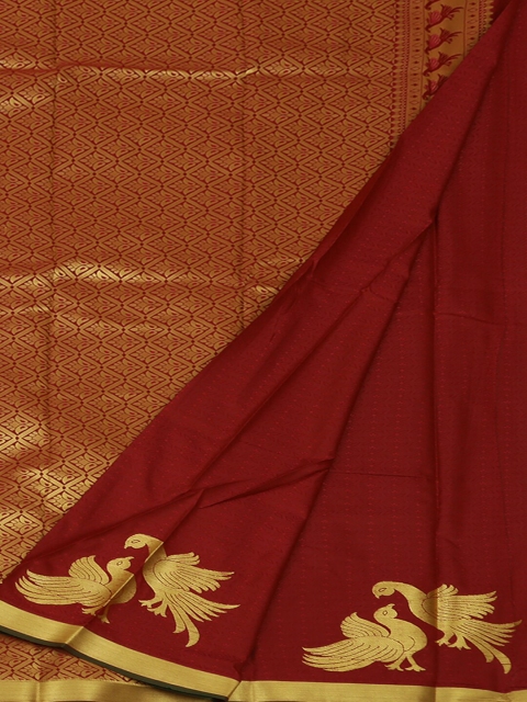 

Pothys Green & Red Art Silk Woven Design Saree