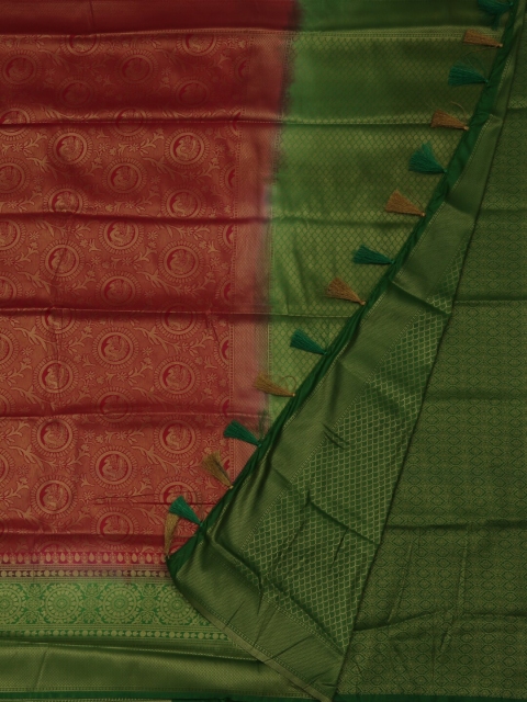 

Pothys Red & Green Jute Silk Woven Design Saree