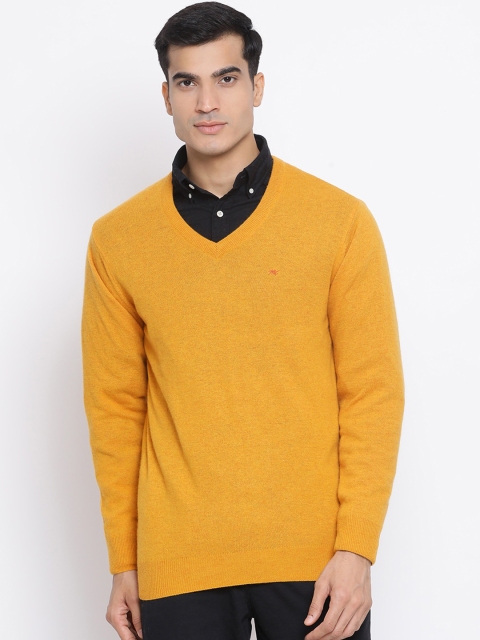 

Monte Carlo Men Mustard Solid Pullover Sweater