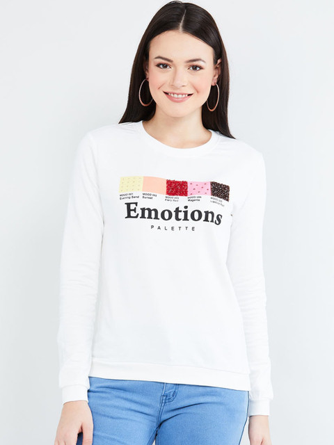 

max Women Off-White Printed Sweatshirt
