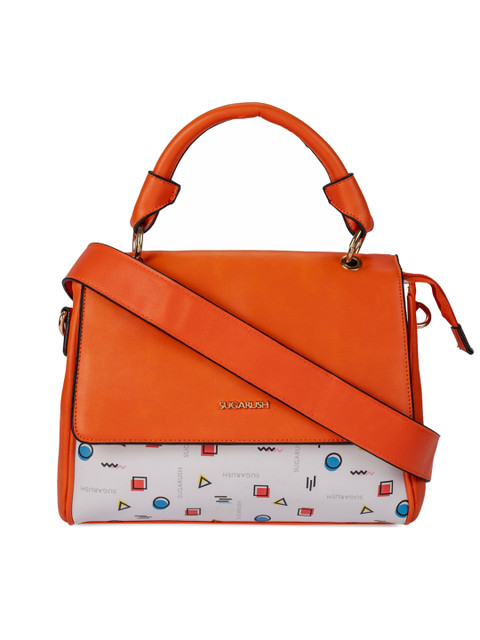 

Sugarush Orange & White Colourblocked Satchel