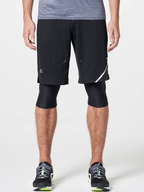 

Kalenji By Decathlon Men Black Solid Regular Fit Sports Shorts