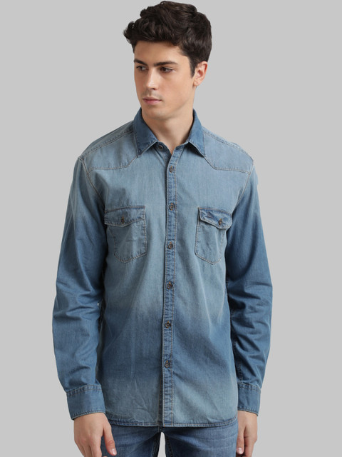 

Parx Men Blue Regular Fit Faded Casual Shirt