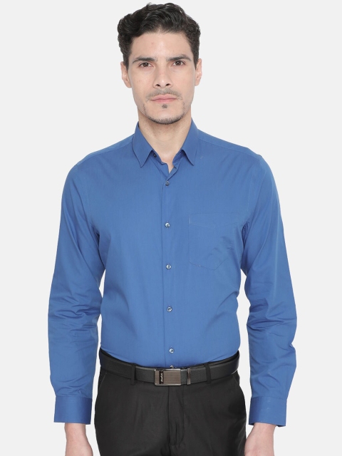 

J Hampstead Men Blue Slim Fit Solid Casual Shirt