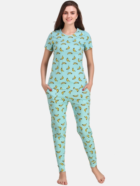 

Masha Women Blue Printed Night suit NSPJ-TSL