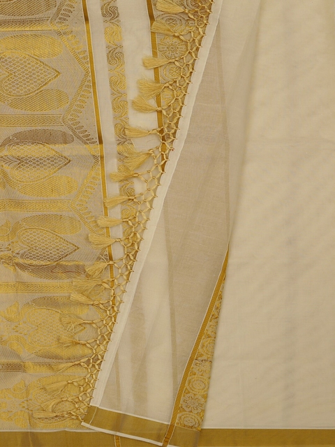 

Pothys Cream-Coloured Printed Pure Cotton Saree