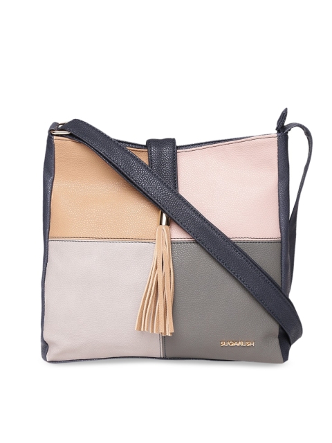 

Sugarush Beige & Grey Colourblocked Sling Bag