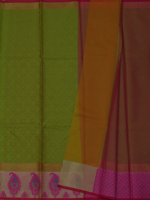 Pothys Olive Green Woven Design Jute Cotton Saree