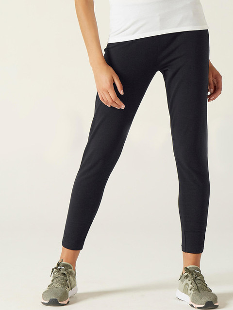 

NYAMBA By Decathlon Women Black Solid Jogging Tights