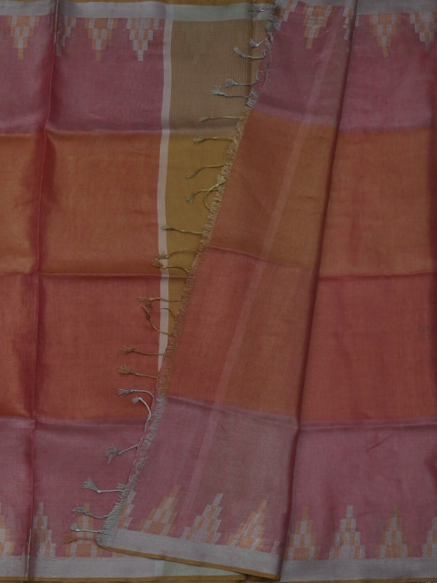 

Pothys Pink & Red Tissue Colourblocked Saree