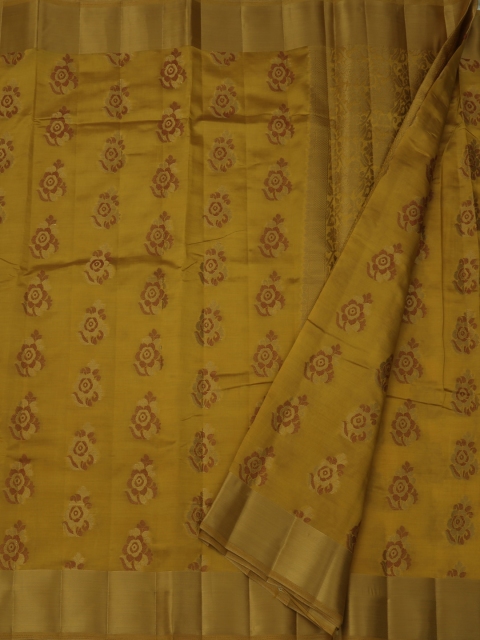 

Pothys Mustard Yellow Woven Design Jute Silk Saree