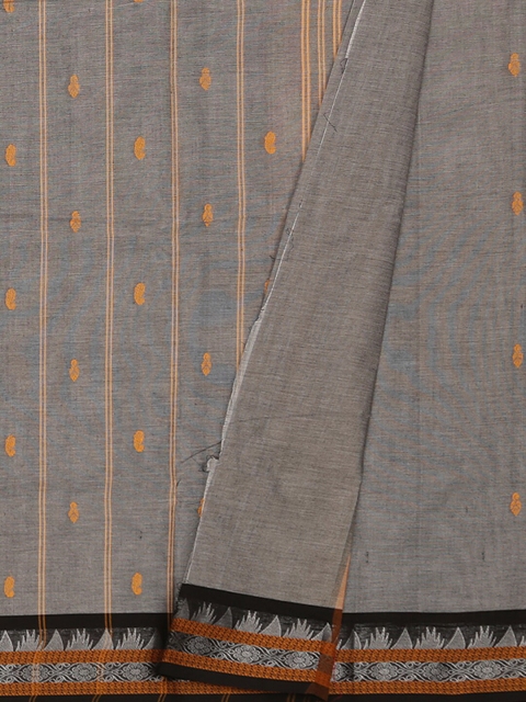 

Pothys Grey & Yellow Pure Cotton Woven Design Saree