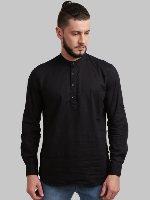 

Parx Men Black Regular Fit Solid Casual Shirt