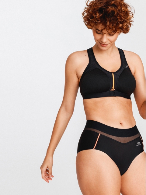 

Kalenji By Decathlon Women Black Solid Running Skinny Fit Briefs