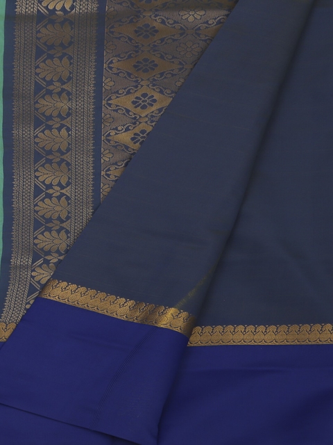 

Pothys Blue & Gold-Toned Silk Cotton Woven Design Saree