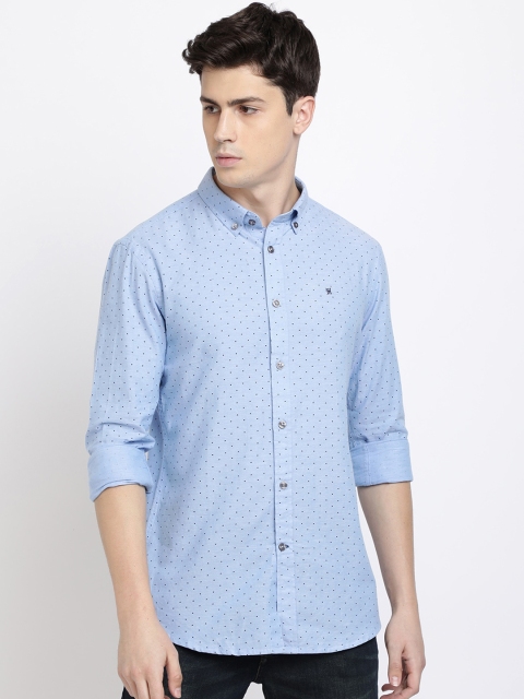 

TED HARBOR Men Blue Slim Fit Printed Casual Shirt