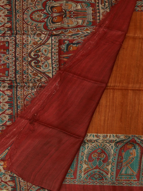 

Pothys Brown Woven Design Jute Silk Saree