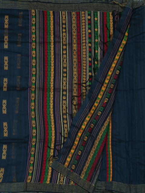 

Pothys Blue & Yellow Jute Silk Woven Design Saree