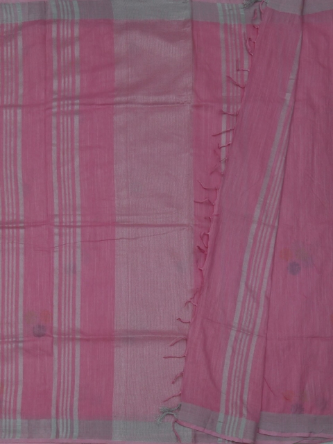 

Pothys Pink Woven Design Linen Blend Saree