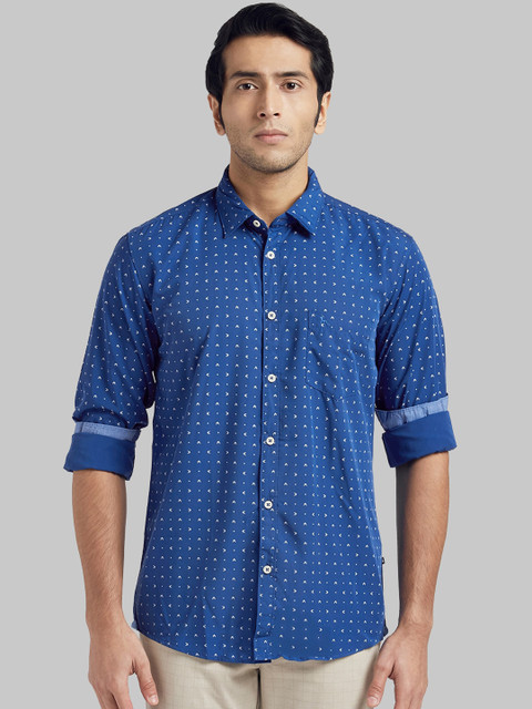 

Parx Men Blue Classic Regular Fit Printed Casual Shirt