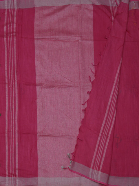 

Pothys Pink Striped Linen Blend Saree