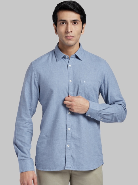 

Parx Men Blue Regular Fit Solid Casual Shirt