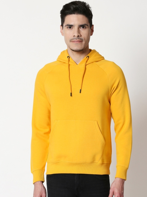 

Bewakoof Men Yellow Solid Hooded Sweatshirt