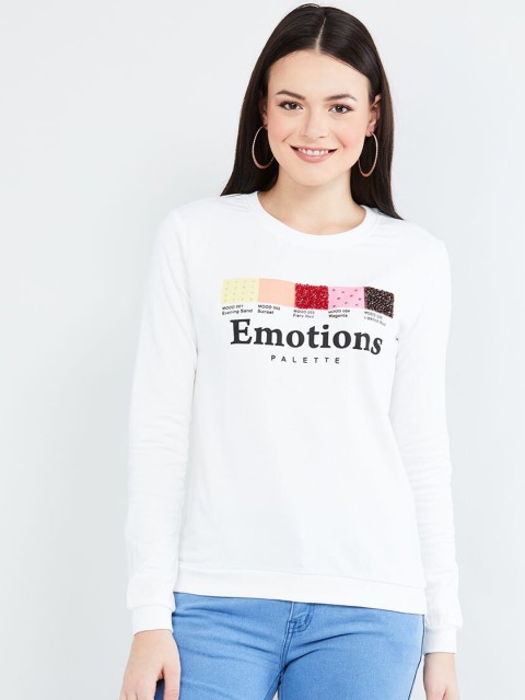

max Women Off-White Printed Sweatshirt