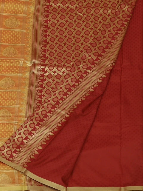 

Pothys Rust & Yellow Art Silk Woven Design Saree