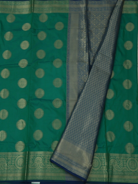 

Pothys Green Woven Design Jute Silk Saree