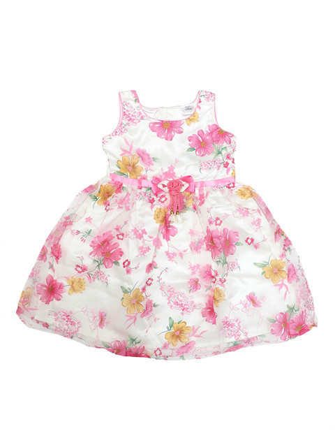 

Doodle Girls Pink Printed Fit and Flare Dress