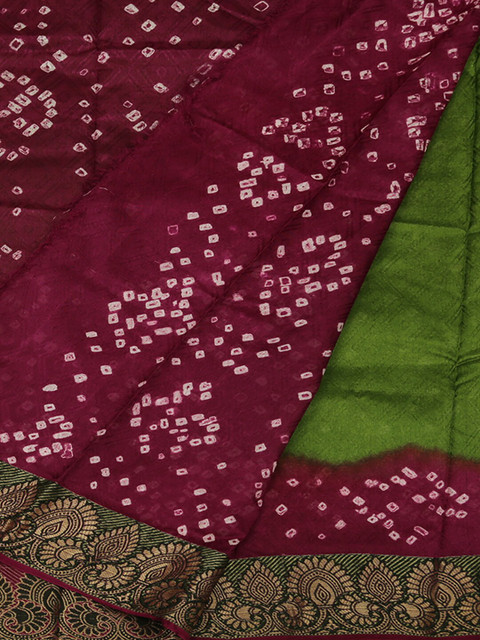 

Pothys Green & Pink Art Silk Colourblocked Saree