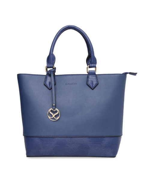 

Sugarush Navy Blue Solid Tote Bag