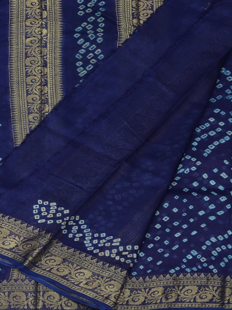 

Pothys Blue Printed Art Silk Saree