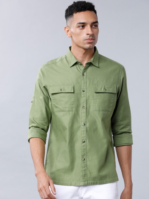 

Ecko Unltd Men Green Slim Fit Solid Casual Shirt