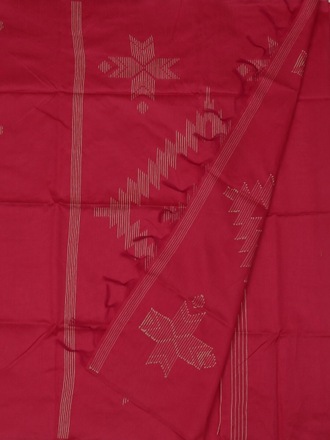 

Pothys Pink & Off-White Jute Silk Woven Design Saree