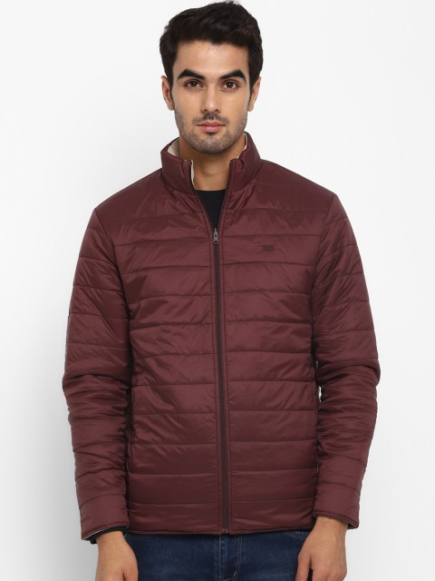 

METTLE Men Maroon Solid Reversible Padded Jacket