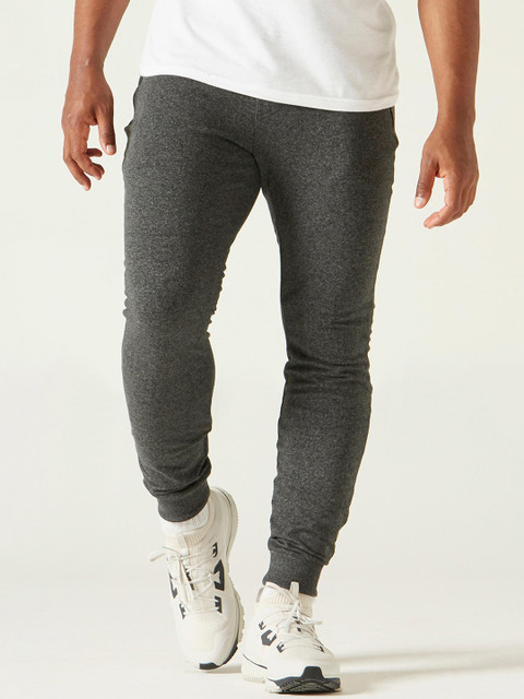 

NYAMBA By Decathlon Men Grey Melange Slim Fit Solid Joggers