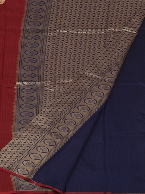 

Pothys Maroon & Blue Art Silk Woven Design Saree
