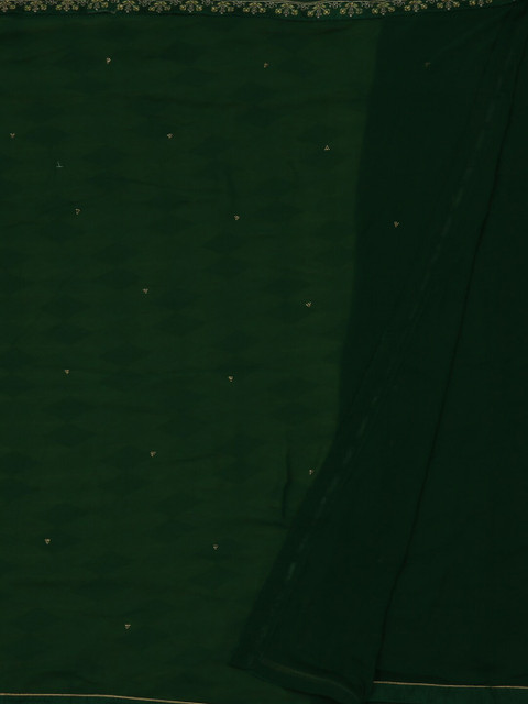 

Pothys Green Printed Poly Georgette Saree